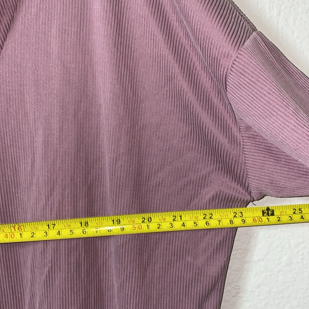 🪿Pure Jill Mauve Ribbed Knit Cowl Neck Oversized Long Tunic Lagen-look Top! - Picture 8 of 10